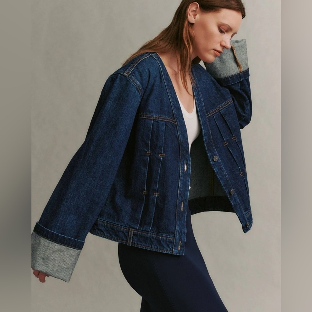 NWT $695 Twp Dusty Denim Bomber Jacket